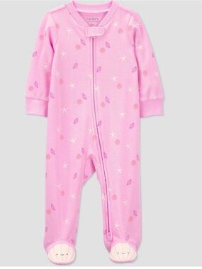 Carter's Pink Shell & Star Footed One-Piece